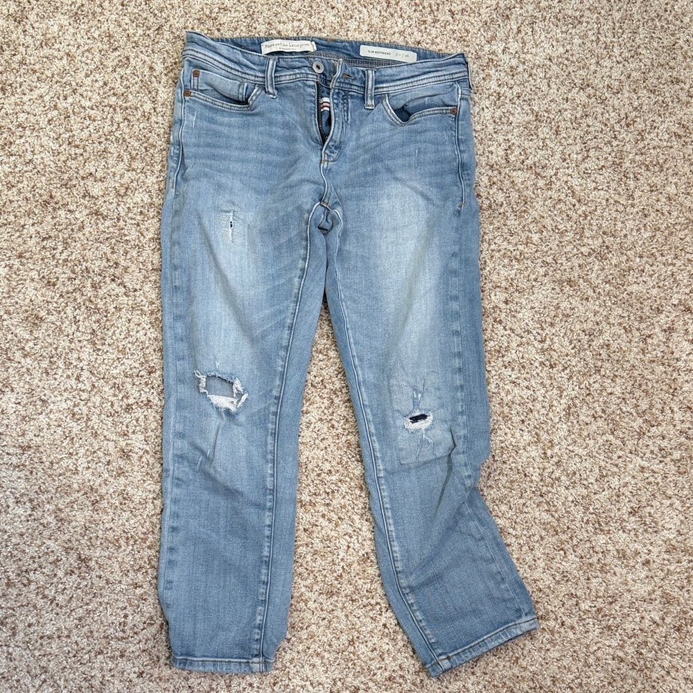 Pilcro and the Letterpress Light Blue Distressed Cropped Jeans